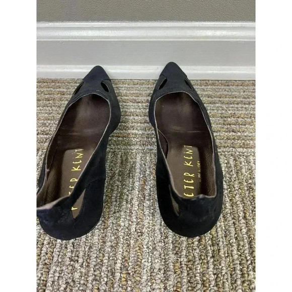 Peter Kent Vero Cudio Vintage Black Cut Out Leather Kitten Heels 36.5 US 6.5 EUC - Picture 7 of 14